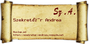 Szekretár Andrea névjegykártya