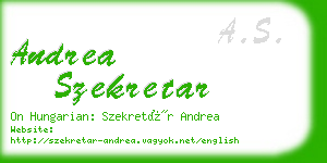 andrea szekretar business card